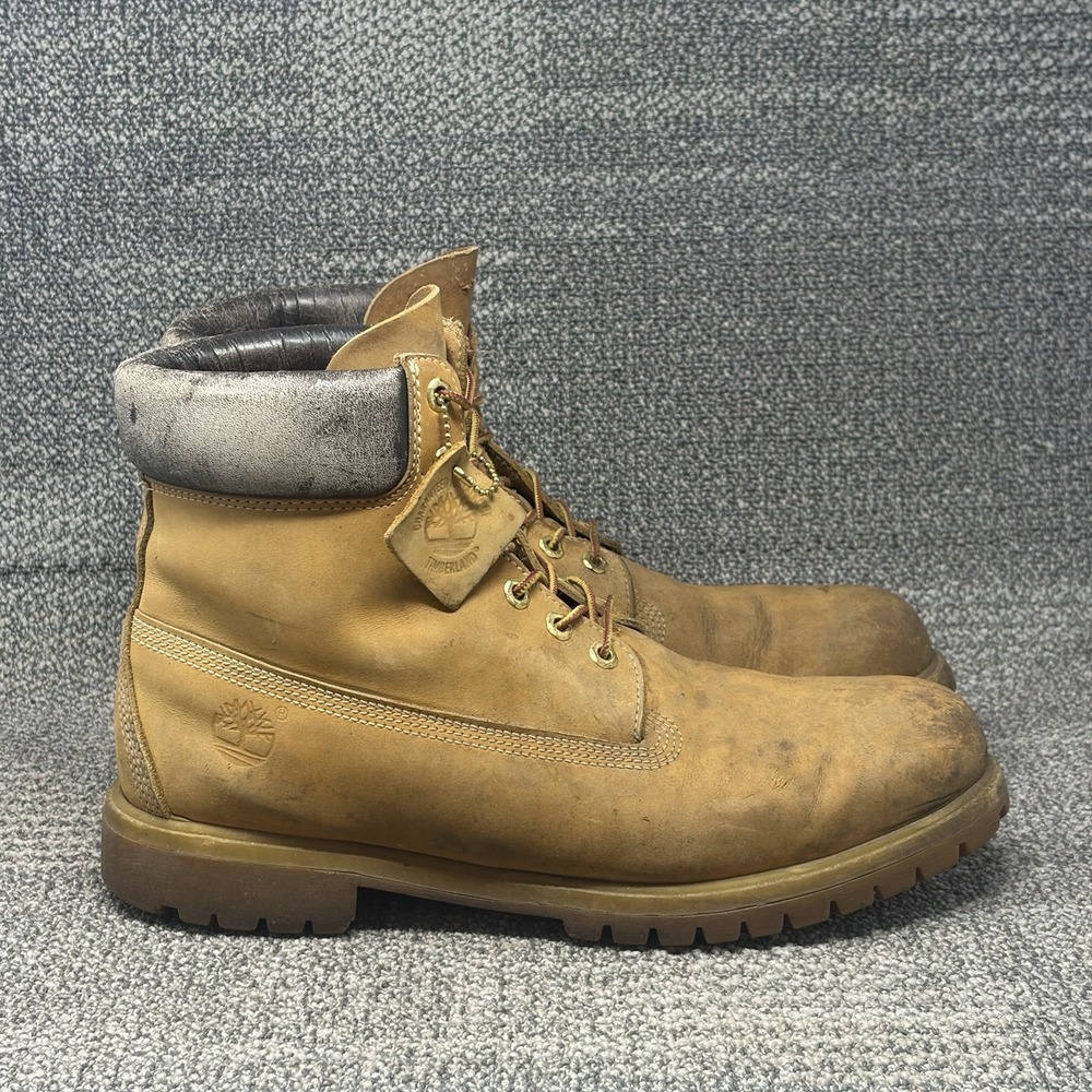 Timberland Premium 6 Inch Men's Boots Size 13 M Wheat Leather Waterproof 10061